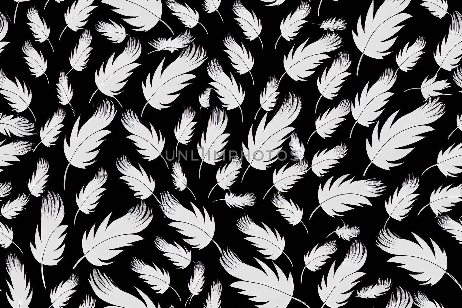 Seamless pattern with feathers. illustration.