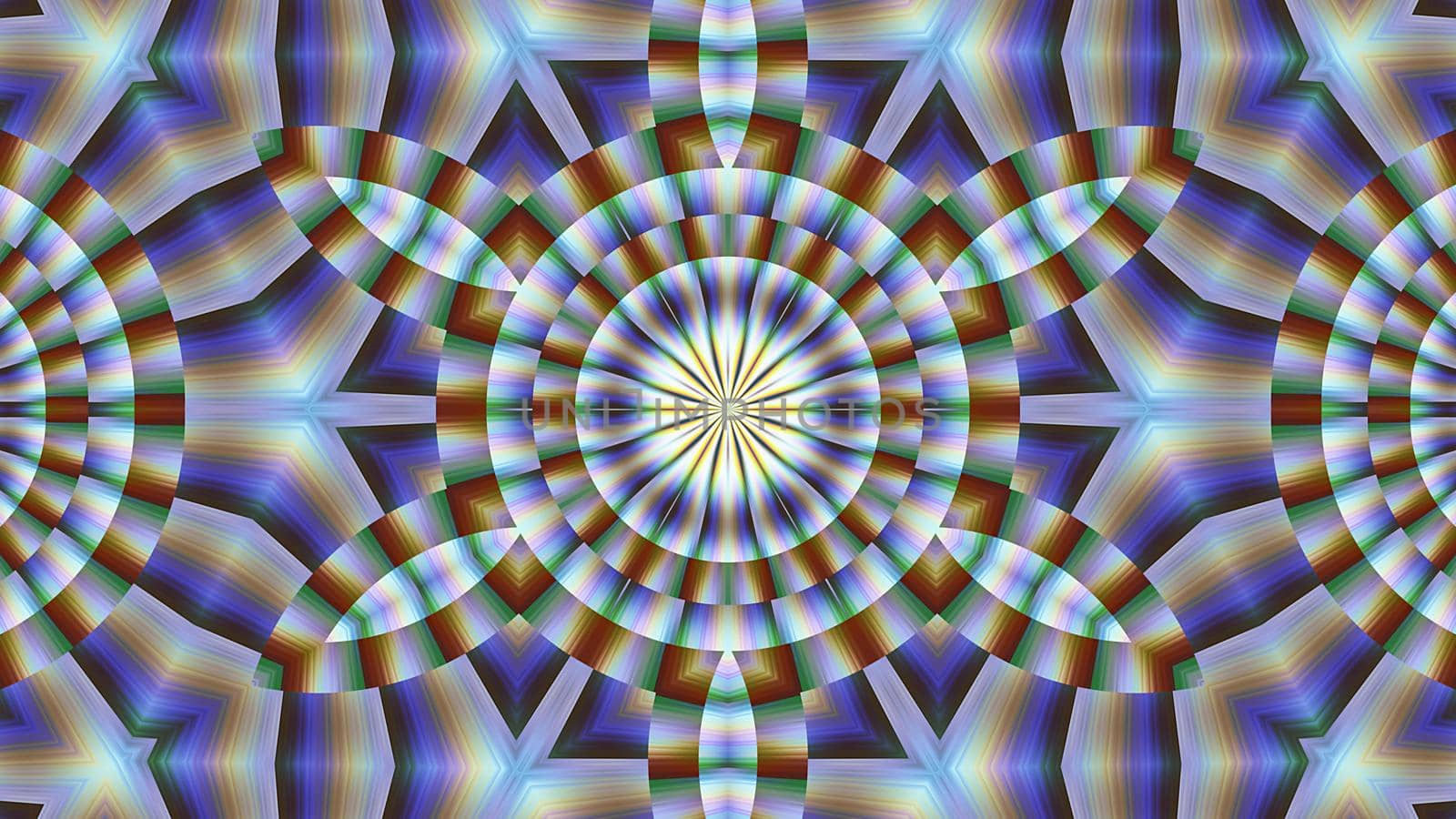Abstract textured multicolored symmetrical kaleidoscope background by Vvicca