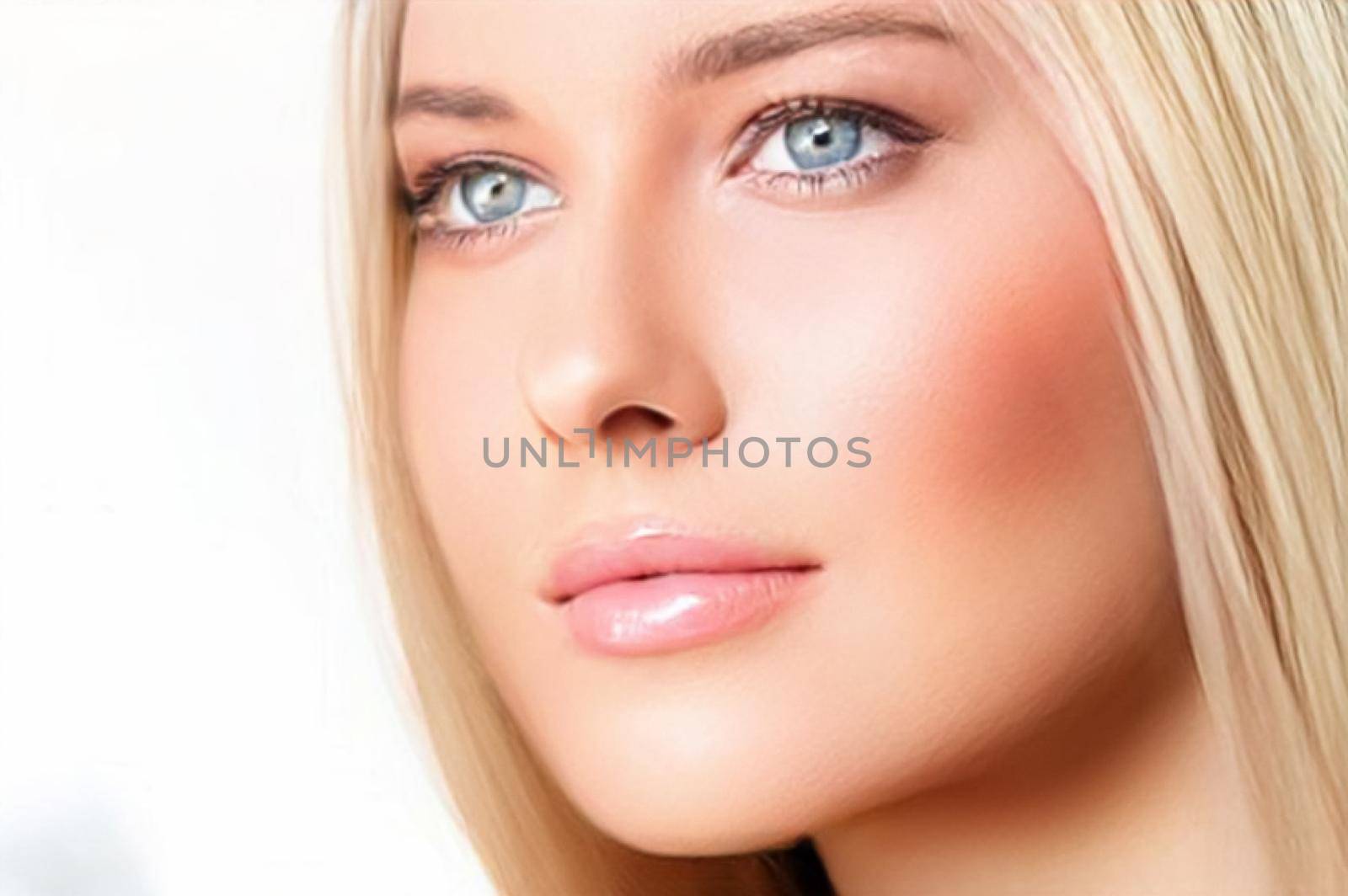 Beauty, skincare and make-up, portrait of beautiful woman, female model face close-up for skin care and makeup by Anneleven