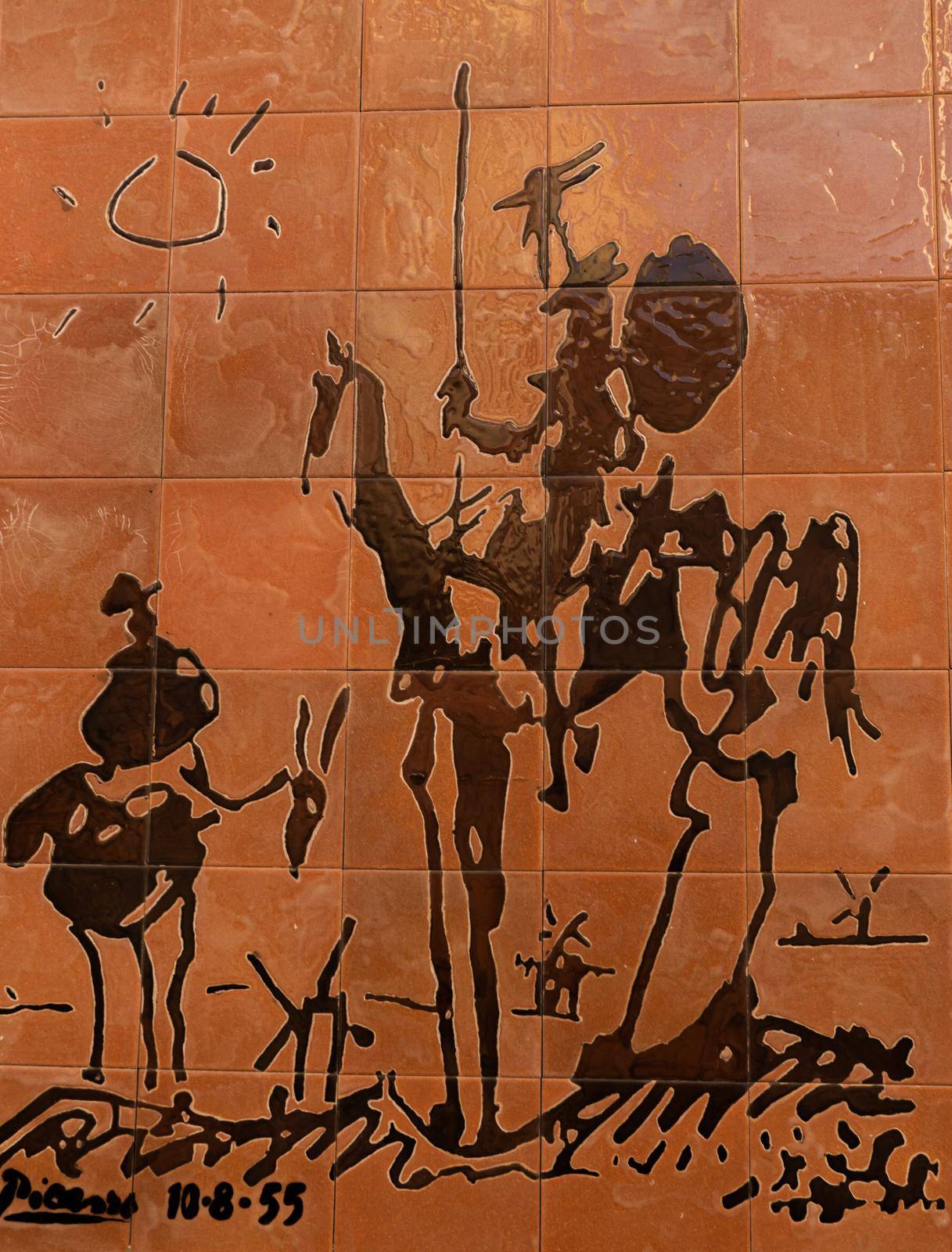 el quijote , painting by picasso by joseantona
