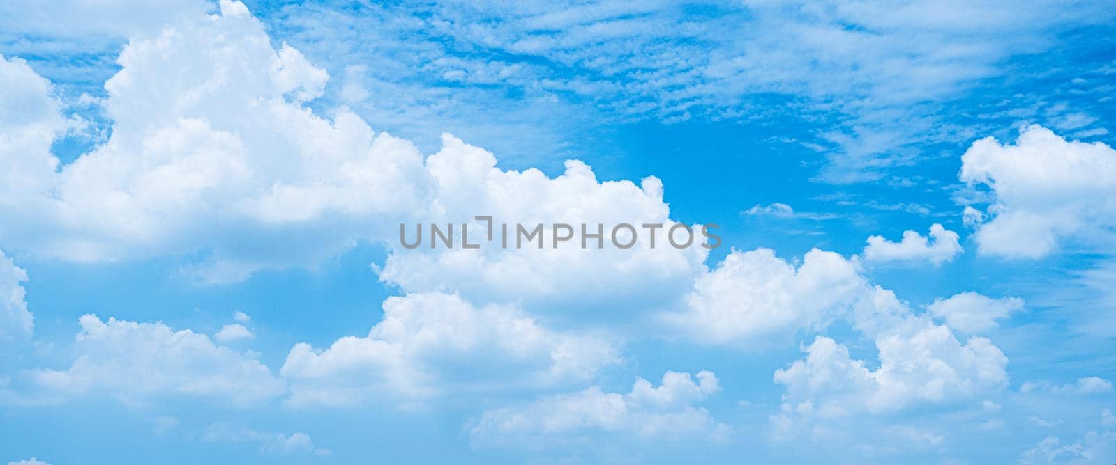 white clouds on Cloudy blue sky abstract nature  background by Petrichor