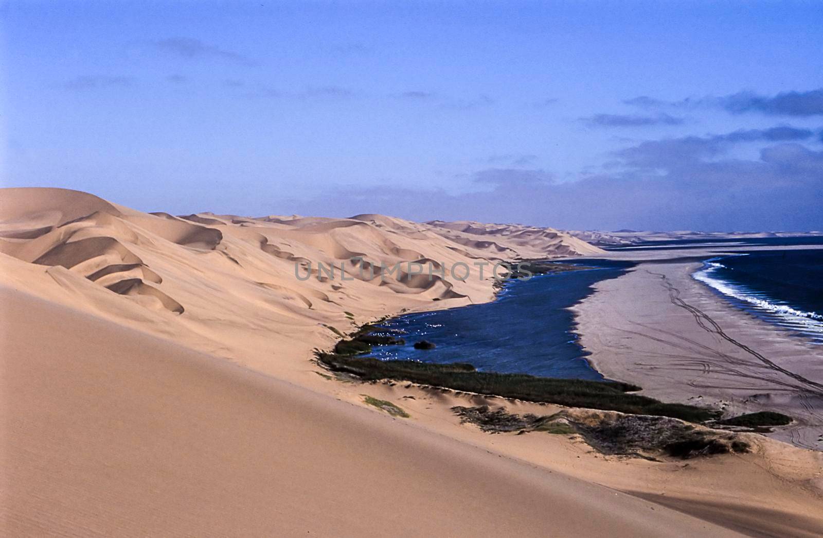 view of sandwich harbour, Namibia, Africa