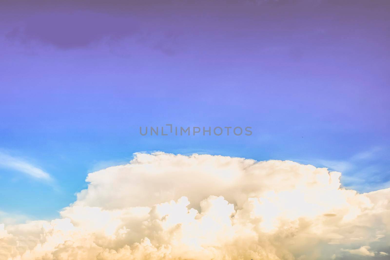 Clouds on sky sky warm tone blue colors. Sky abstract natural background by Petrichor
