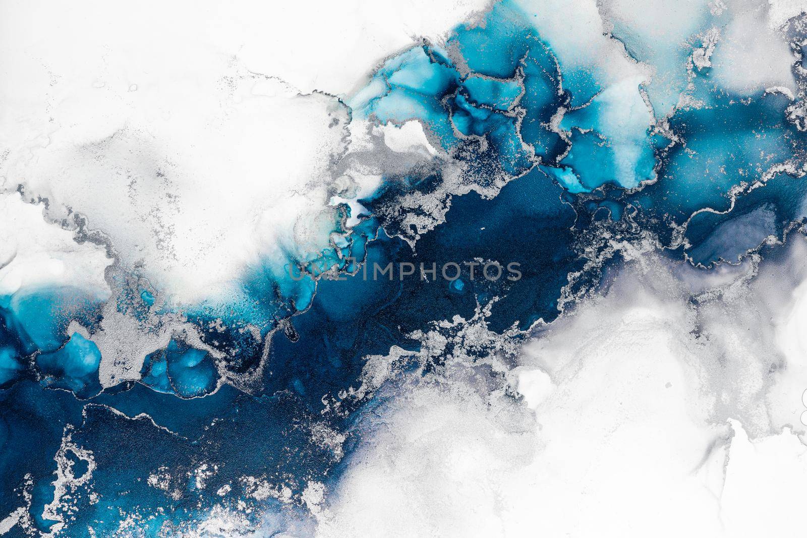 Marble ink abstract art from exquisite original painting for abstract background . Painting was painted on high quality paper texture to create smooth marble background pattern of ombre alcohol ink .