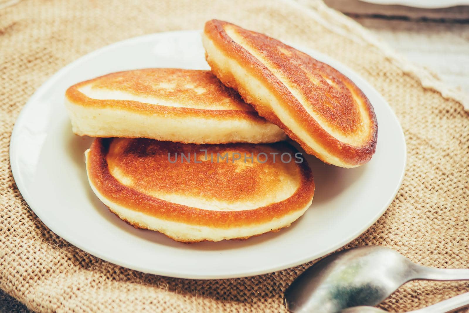 pancakes on a light background. selective focus. nature.