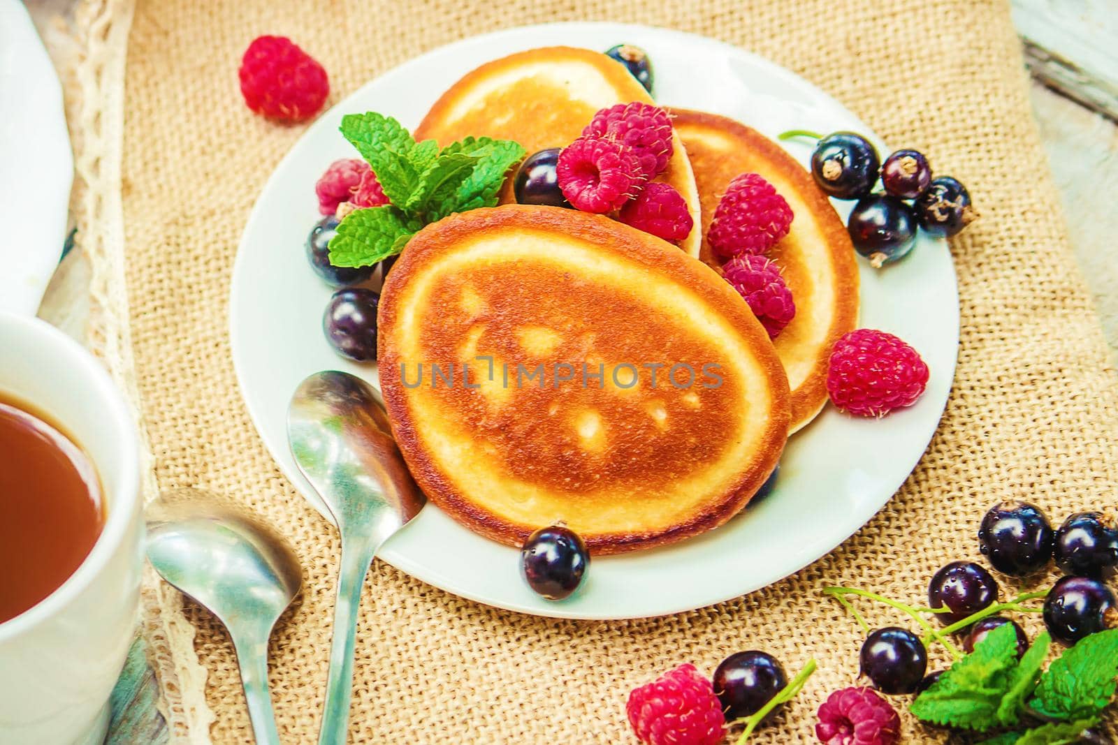 pancakes on a light background. selective focus. nature.