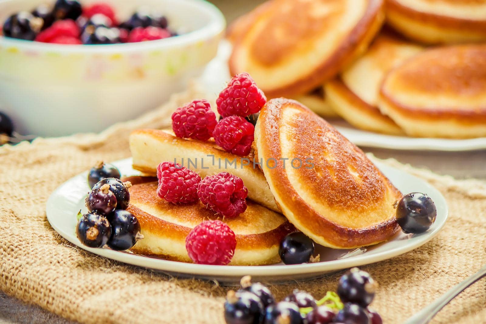 pancakes on a light background. selective focus. nature.