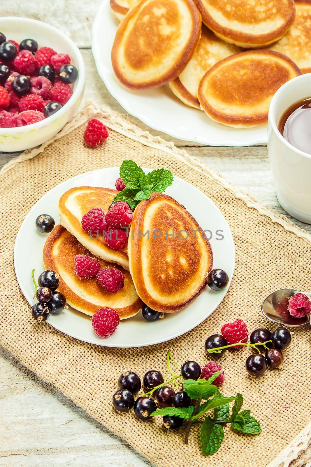 pancakes on a light background. selective focus. nature.