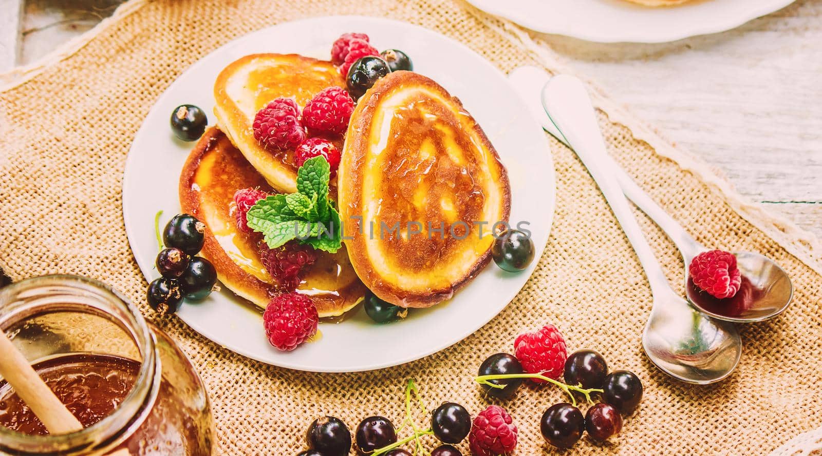 pancakes on a light background. selective focus. nature.