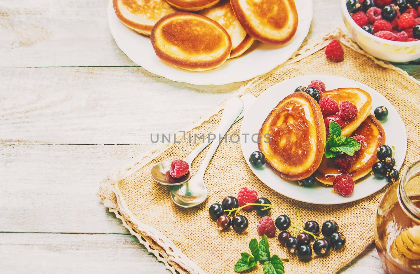 pancakes on a light background. selective focus. nature.