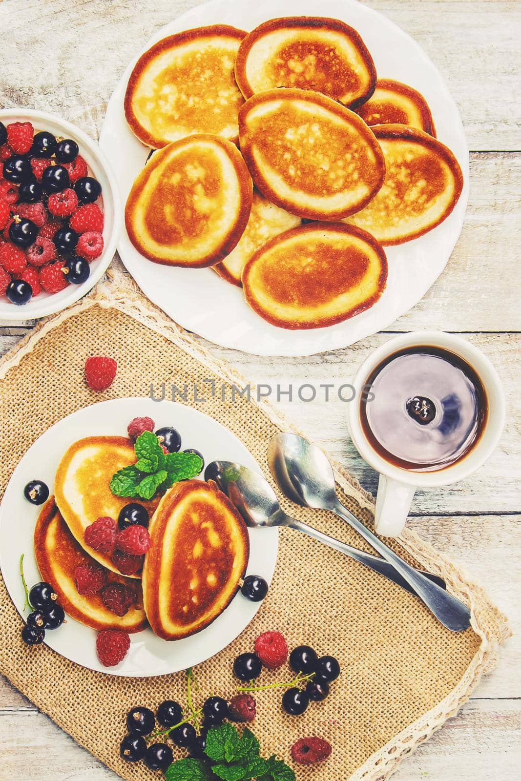 pancakes on a light background. selective focus. nature.