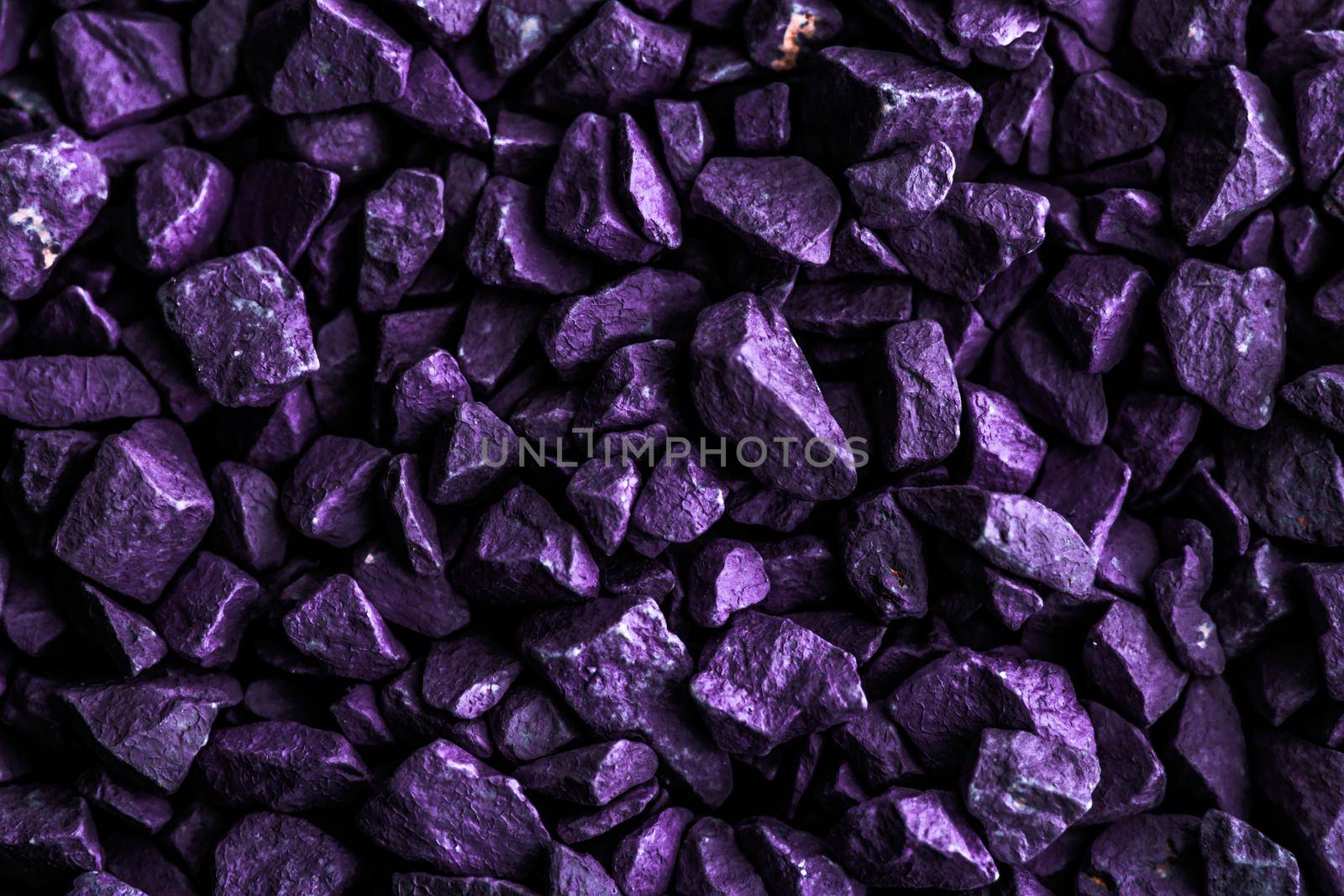 Decor, surface and nature concept - Purple stone pebbles as abstract background texture, landscape architecture backdrop, interior design and textured pattern for luxury brand design