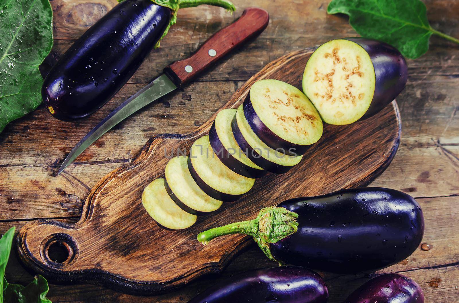 Eggplant nature. Food and drink. Selective focus. by yanadjana