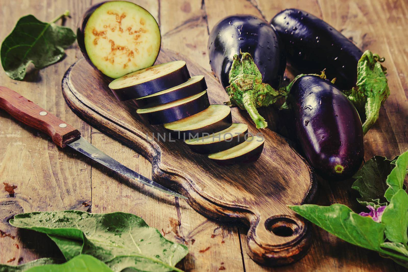 Eggplant nature. Food and drink. Selective focus. by yanadjana