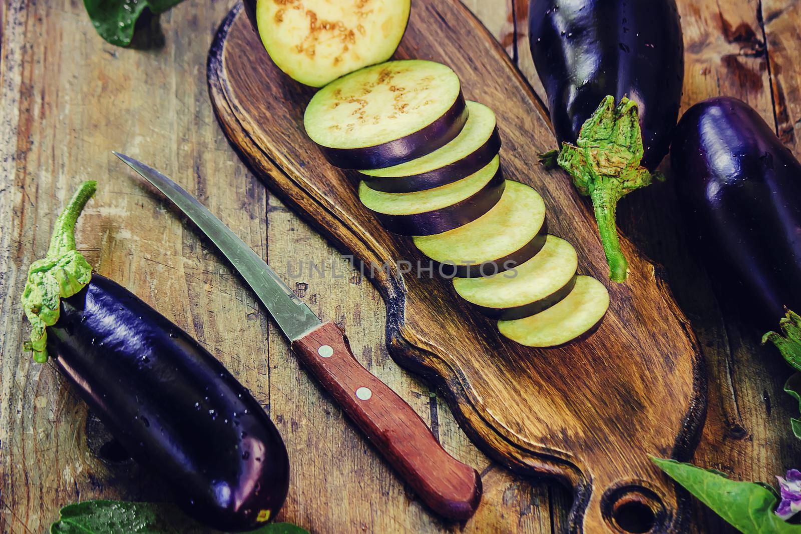 Eggplant nature. Food and drink. Selective focus. by yanadjana