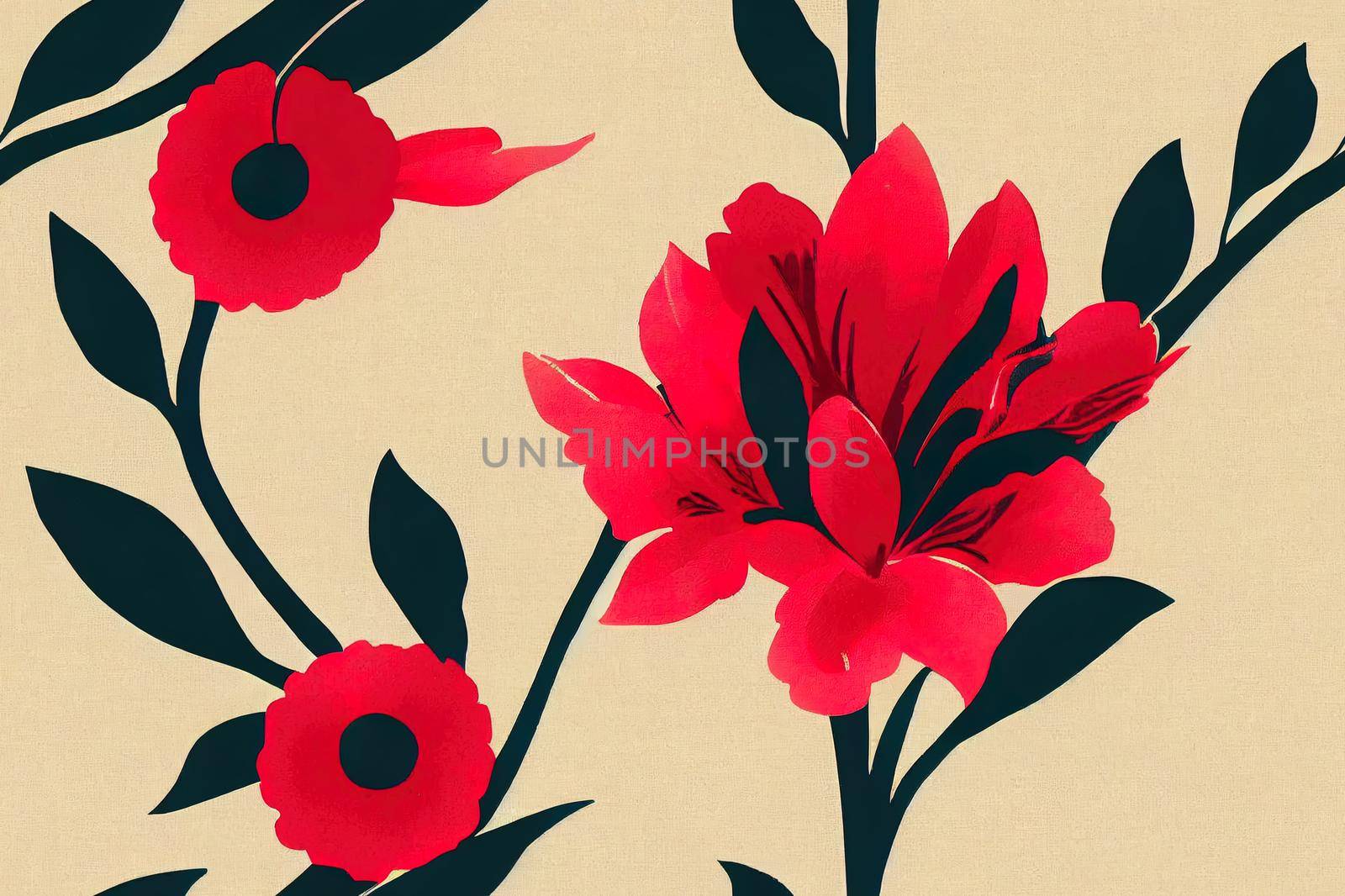 Floral vintage seamless pattern wit birds for retro wallpapers. Enchanted Vintage Flowers. Arts and Crafts movement inspired. Design for wrapping paper, wallpaper, fabrics and fashion clothes.