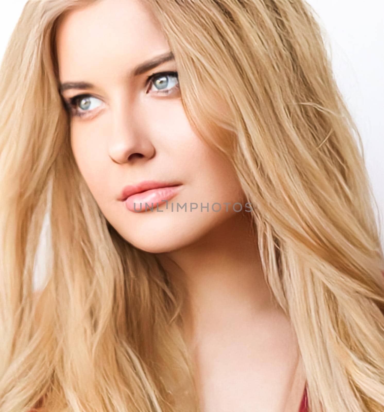 Hairstyle, beauty and hair care, beautiful blonde woman with long blond hair, glamour portrait for hair salon and haircare brand
