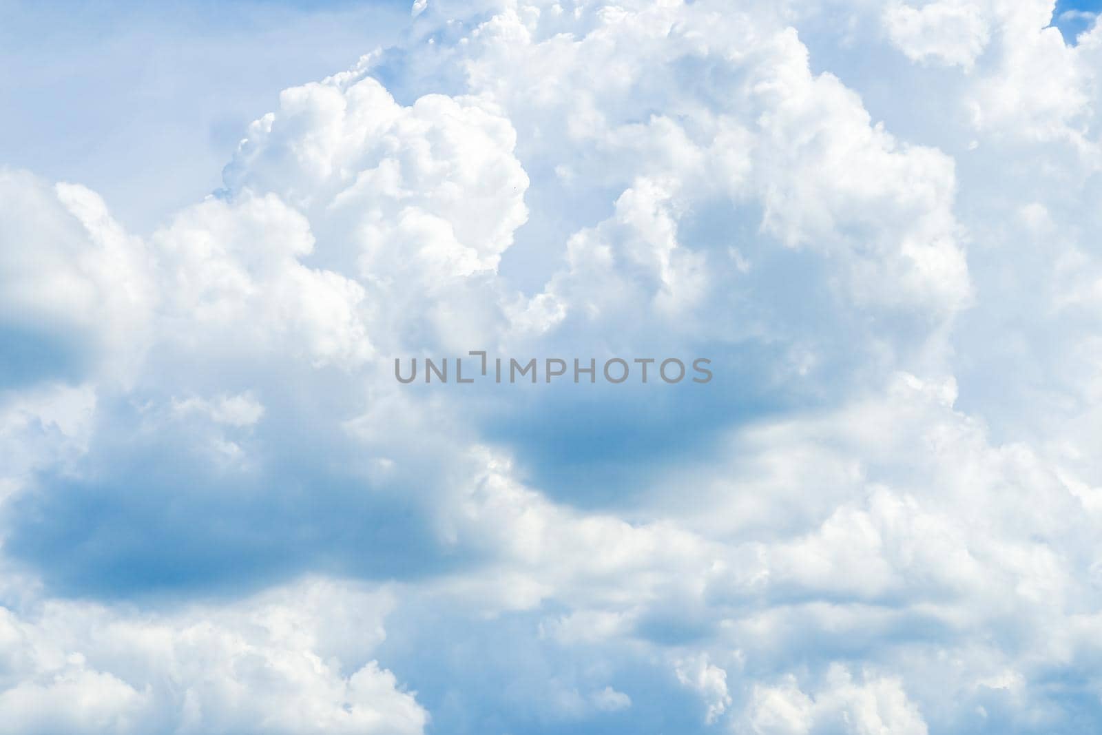 Panorama blue sky background with tiny clouds. by Petrichor