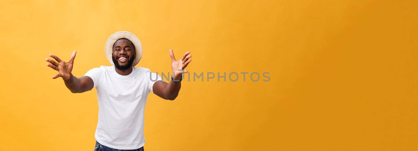 Headshot of surprised young dark-skinned man student wearing casual grey t-shirt staring at camera with shocked look, expressing astonishment and shock. by Benzoix