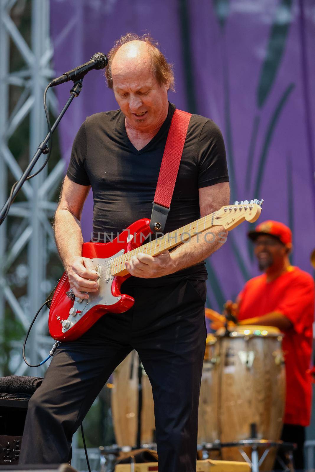 San Francisco, CA, 1st October, 2022, Grammy nominee Adrian Below performs the Talking Heads 1980 classic Remain in Light at the 2022 Hardly Strictly Bluegrass Festival in Golden Gate Park.