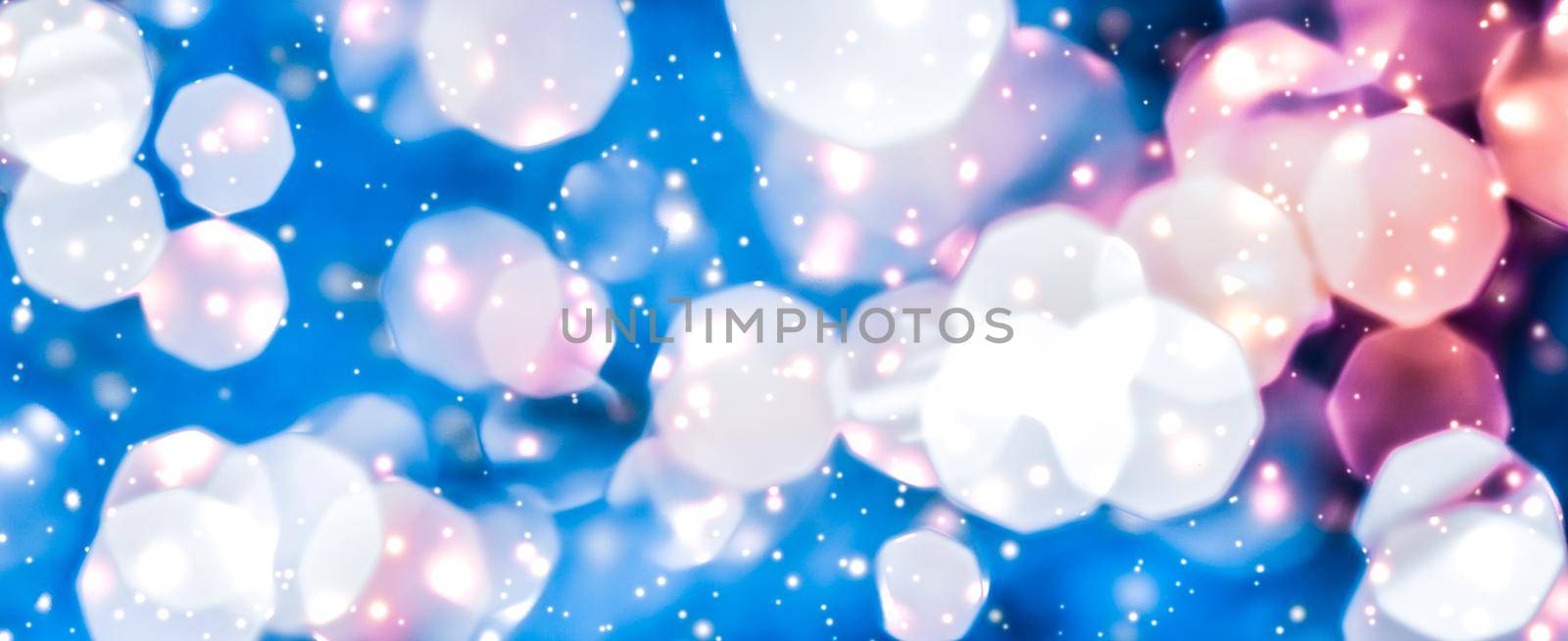 Magic sparkling shiny glitter and glowing snow, luxury winter holiday background by Anneleven