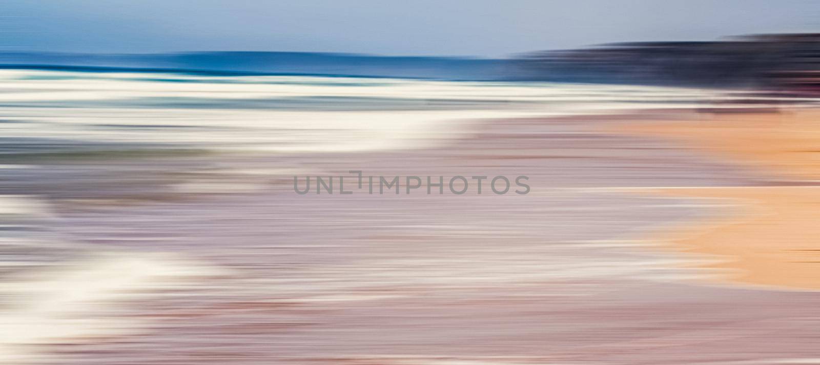 Abstract sea background, long exposure view of dreamy ocean coast in summer by Anneleven