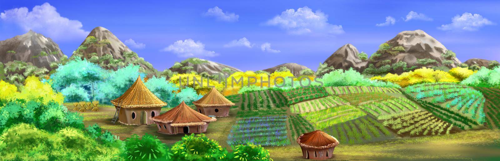 Fairy tale hobbit village by Multipedia
