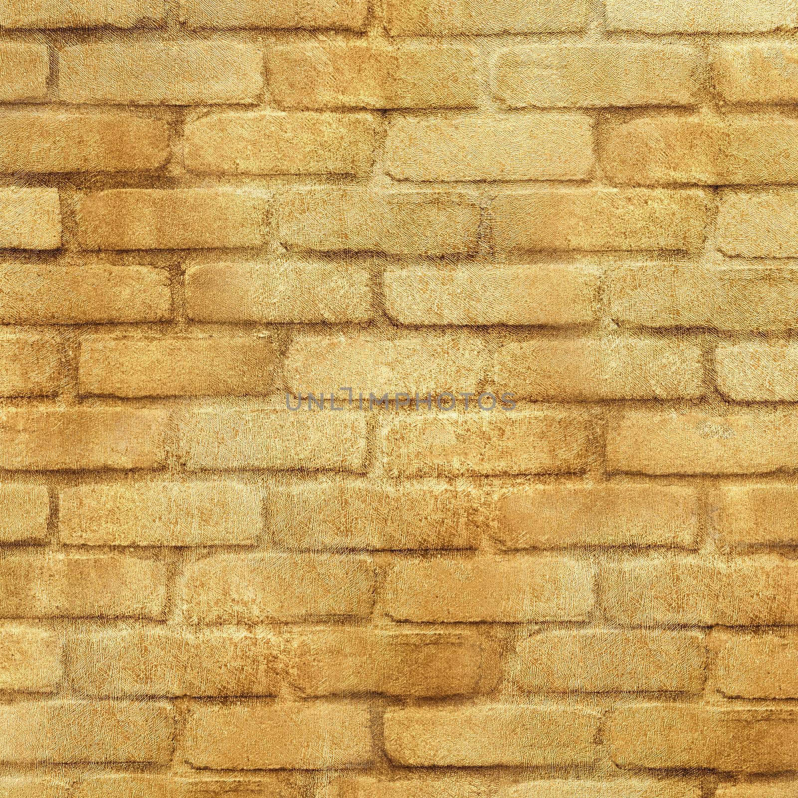Imitation yellow gold brick wall abstract texture background.Texture or background