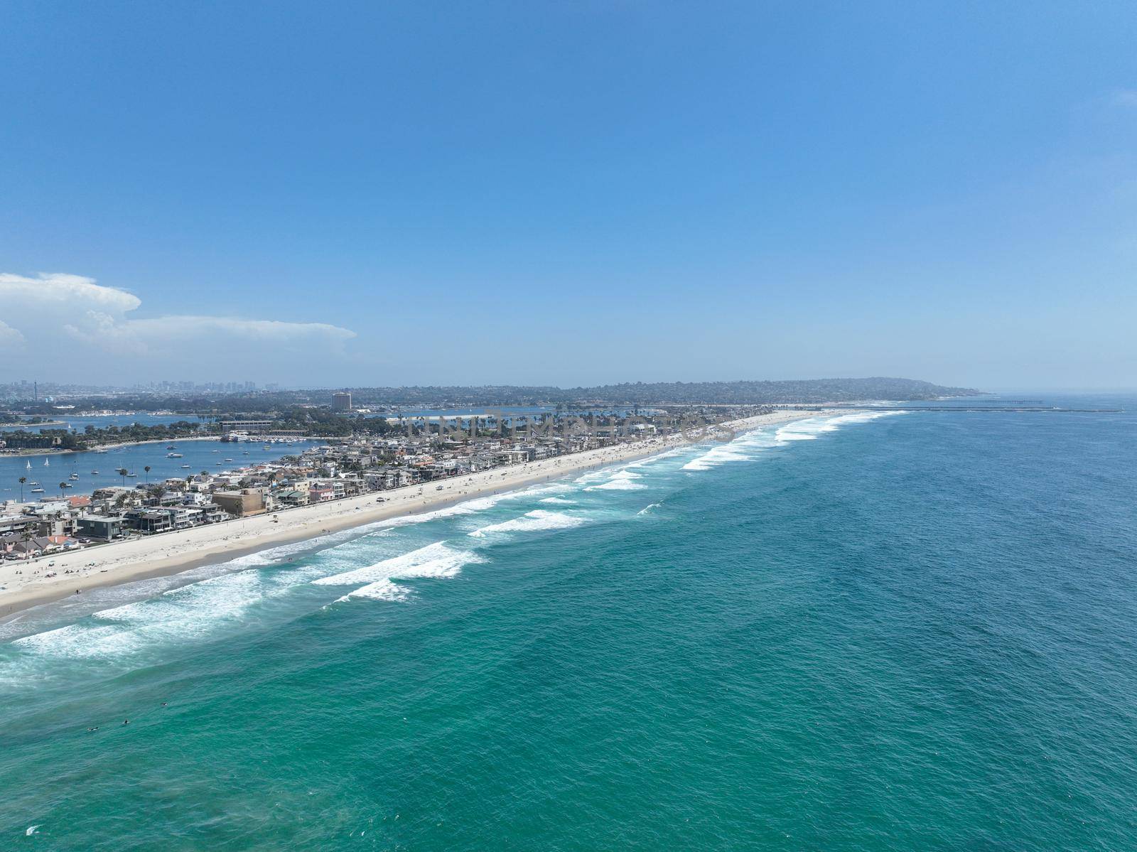 Aerial view of Mission Bay and beach in San Diego, California. USA. by Bonandbon