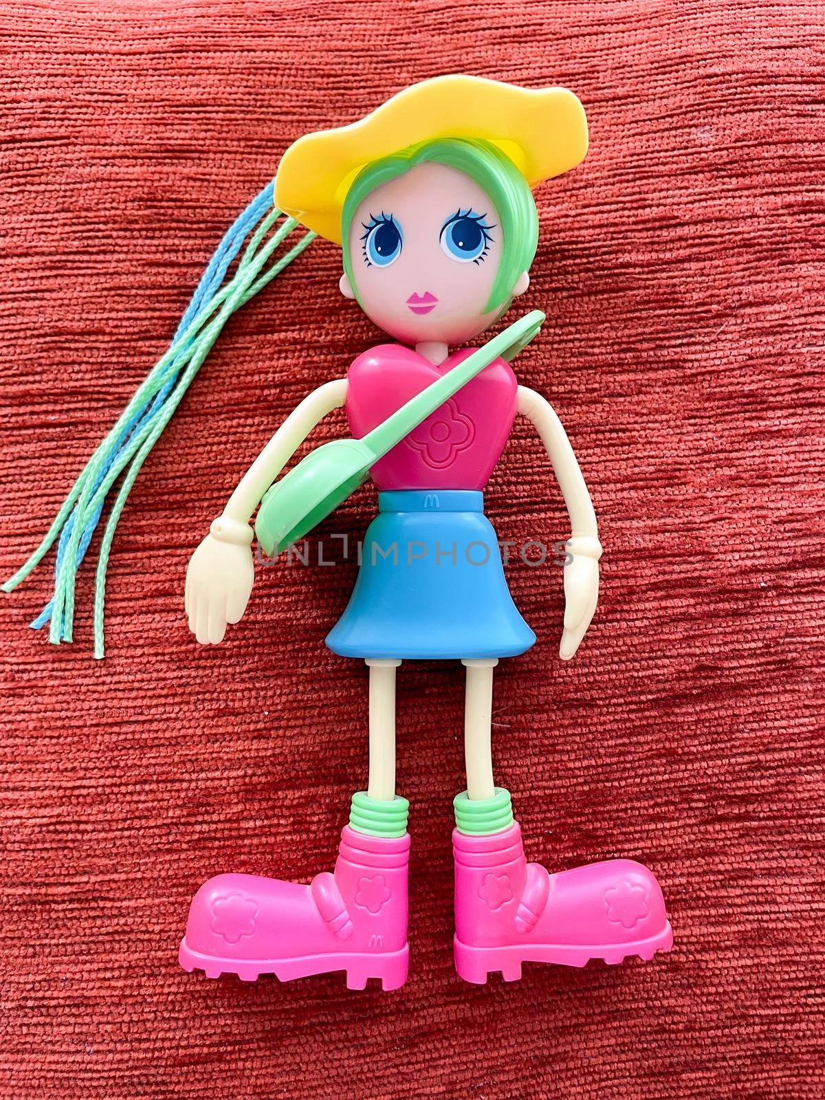 Tyumen, Russia-September 09, 2022: Happy Meal Toy from McDonalds, Betty Spaghetti.