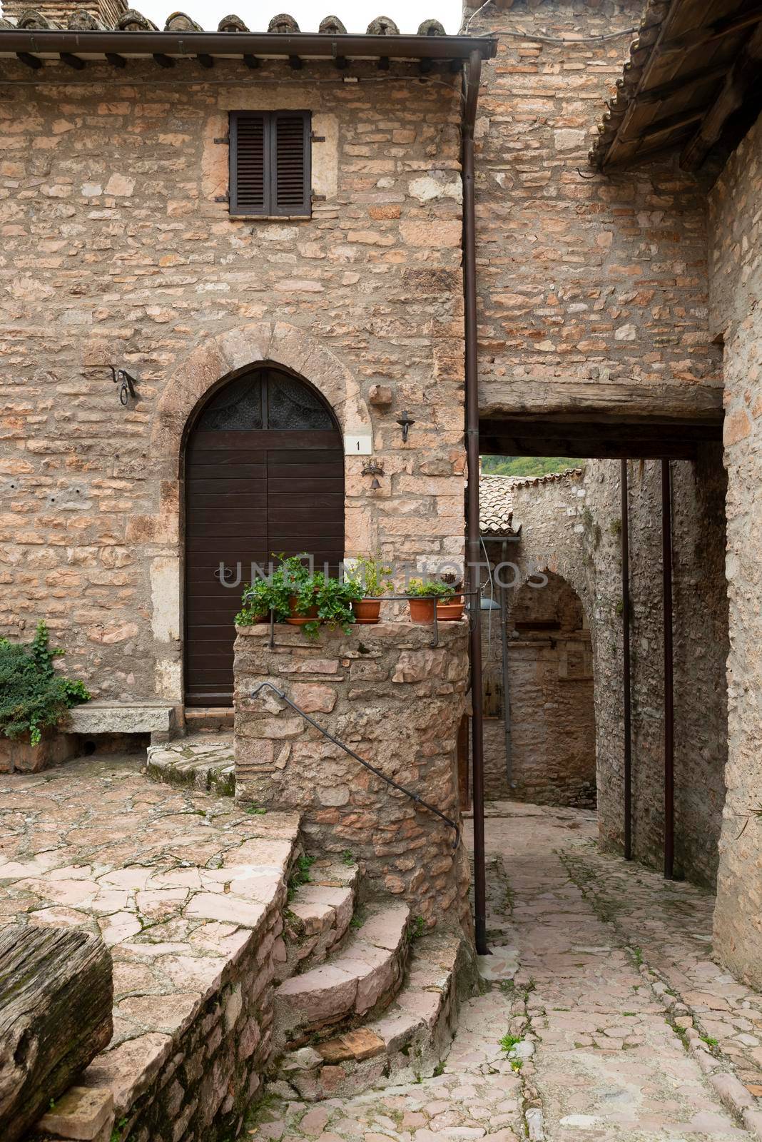 alleys of Macerino, a historic stone town, inhabited only in summer