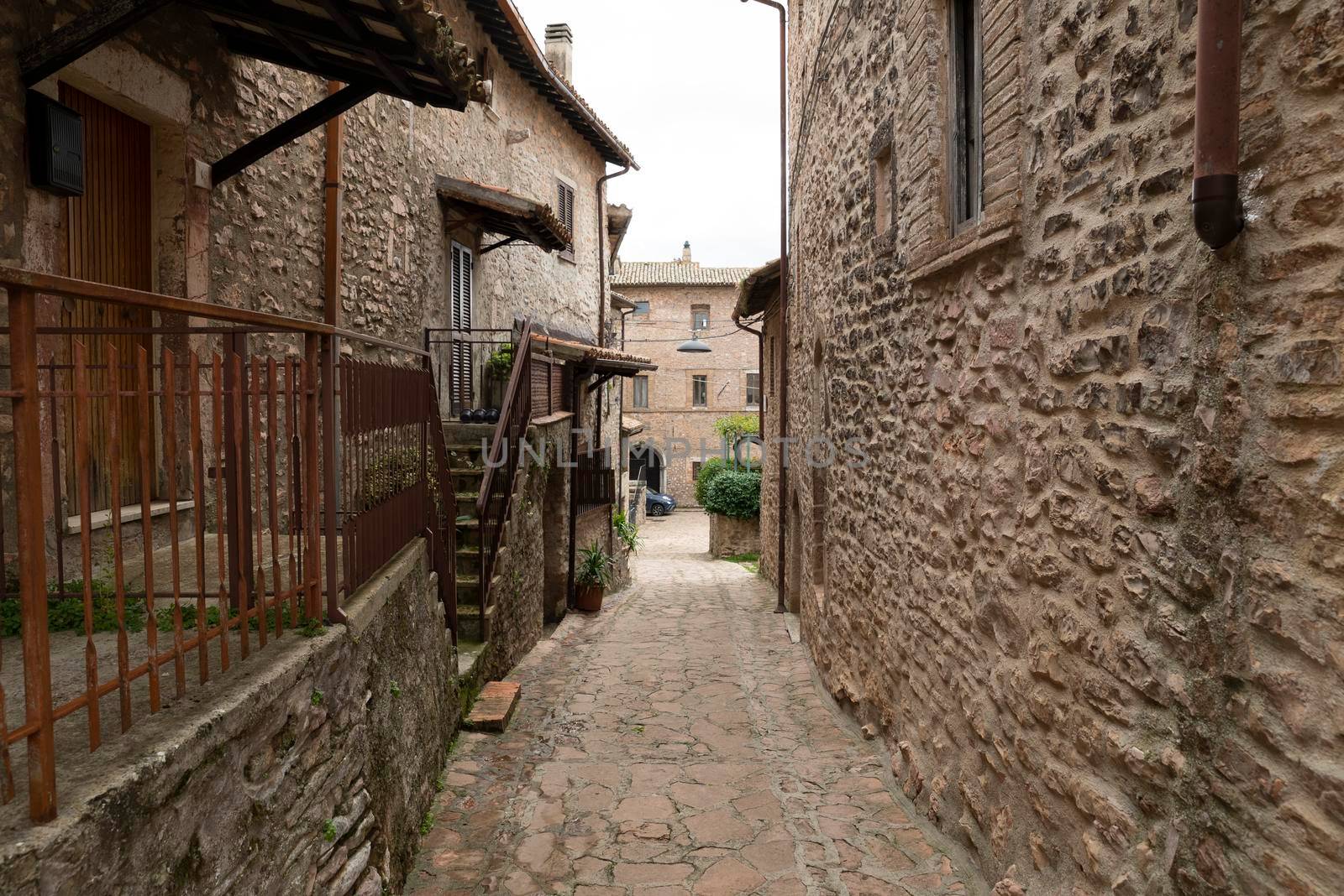 alleys of Macerino, a historic stone town, inhabited only in summer