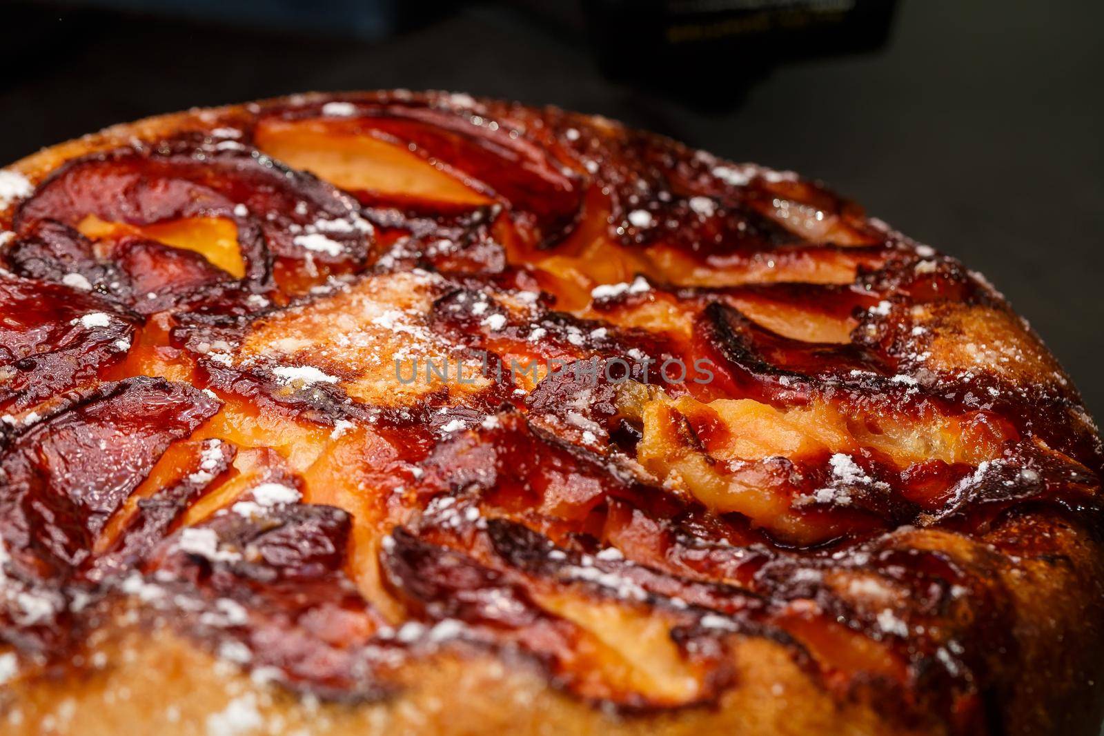 sweet freshly baked apple biscuit cake with sugar