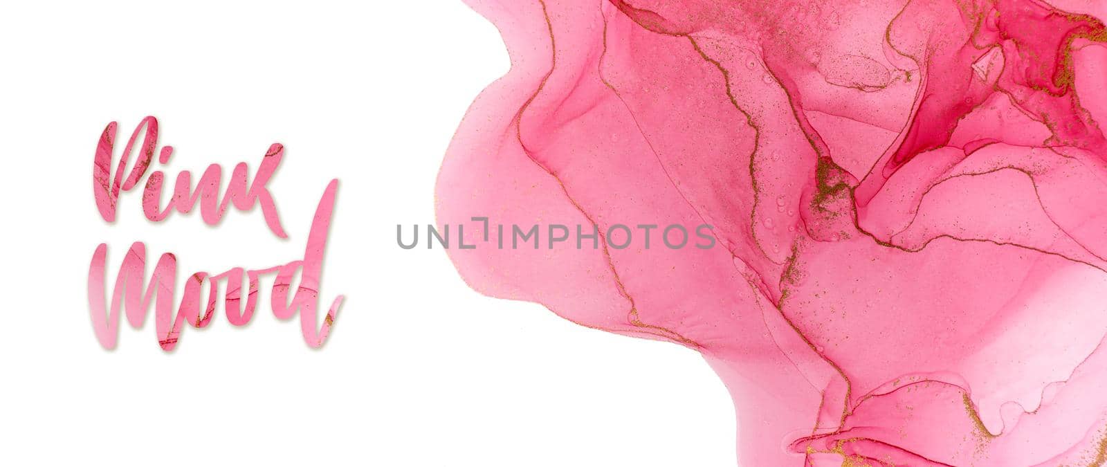 Pink design template with abstract watercolor texture.