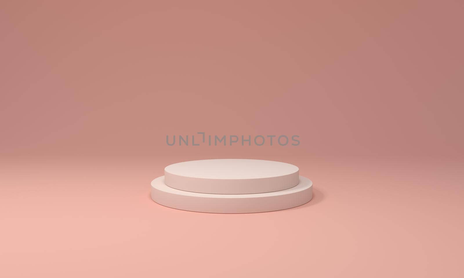 Podium pink on studio minimal background. pedestal fashion luxury concept. 3d rendering.