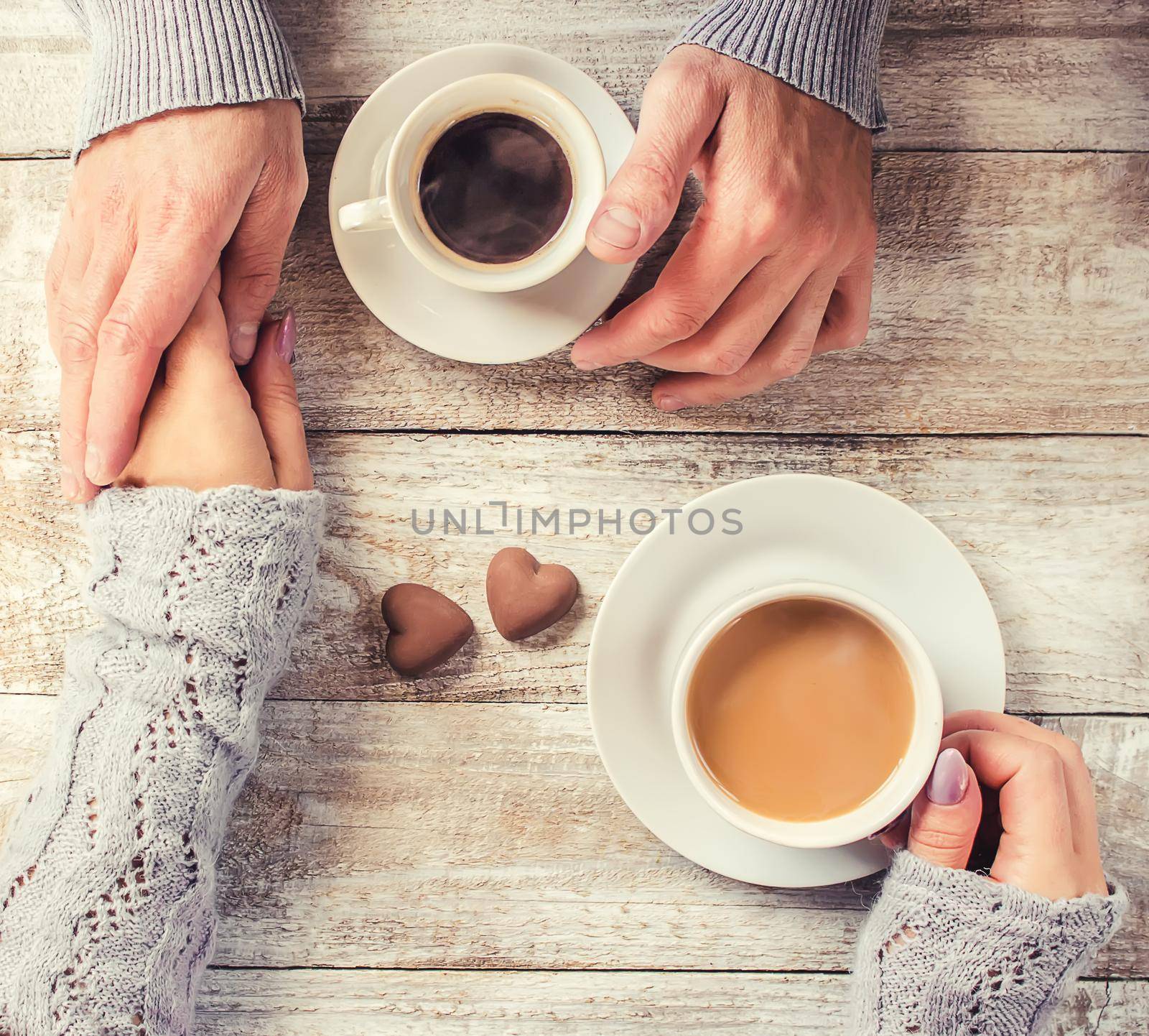 A cup of coffee. Selective focus. Couple. by yanadjana