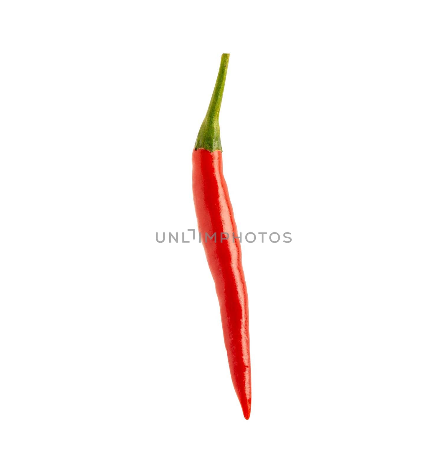 Pepper or chili red and hot vegetable isolated on white background with clipping path.