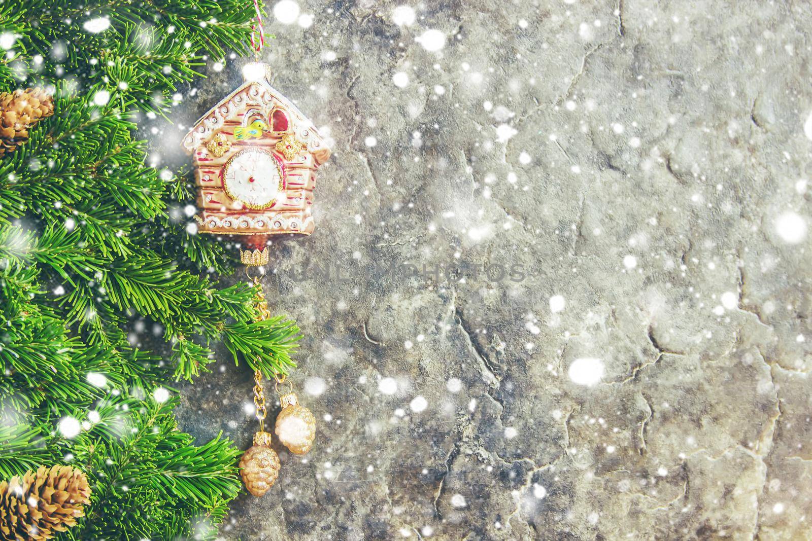 Christmas background. happy New Year. Selective focus Holiday
