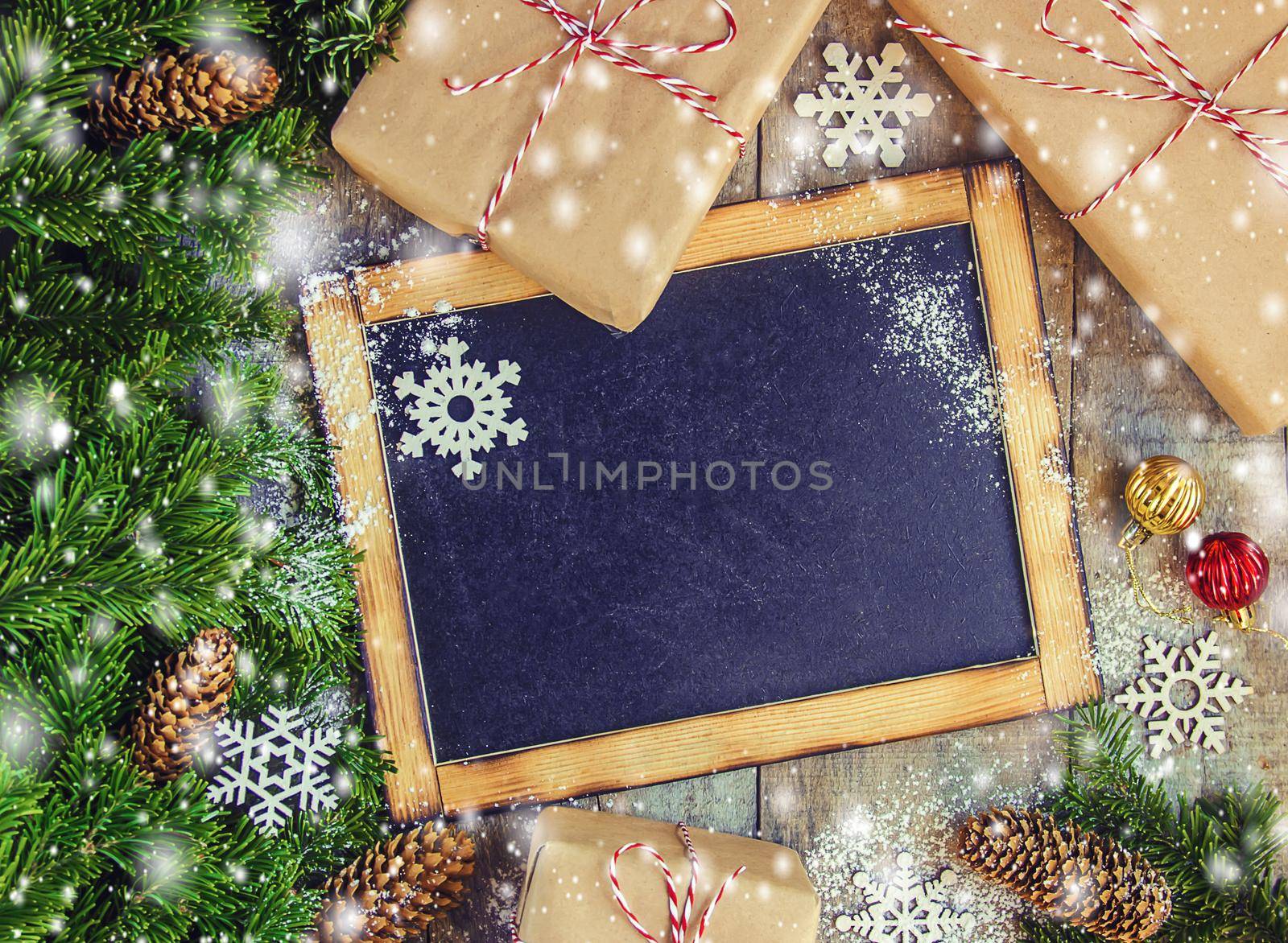 Christmas background. happy New Year. Selective focus Holiday
