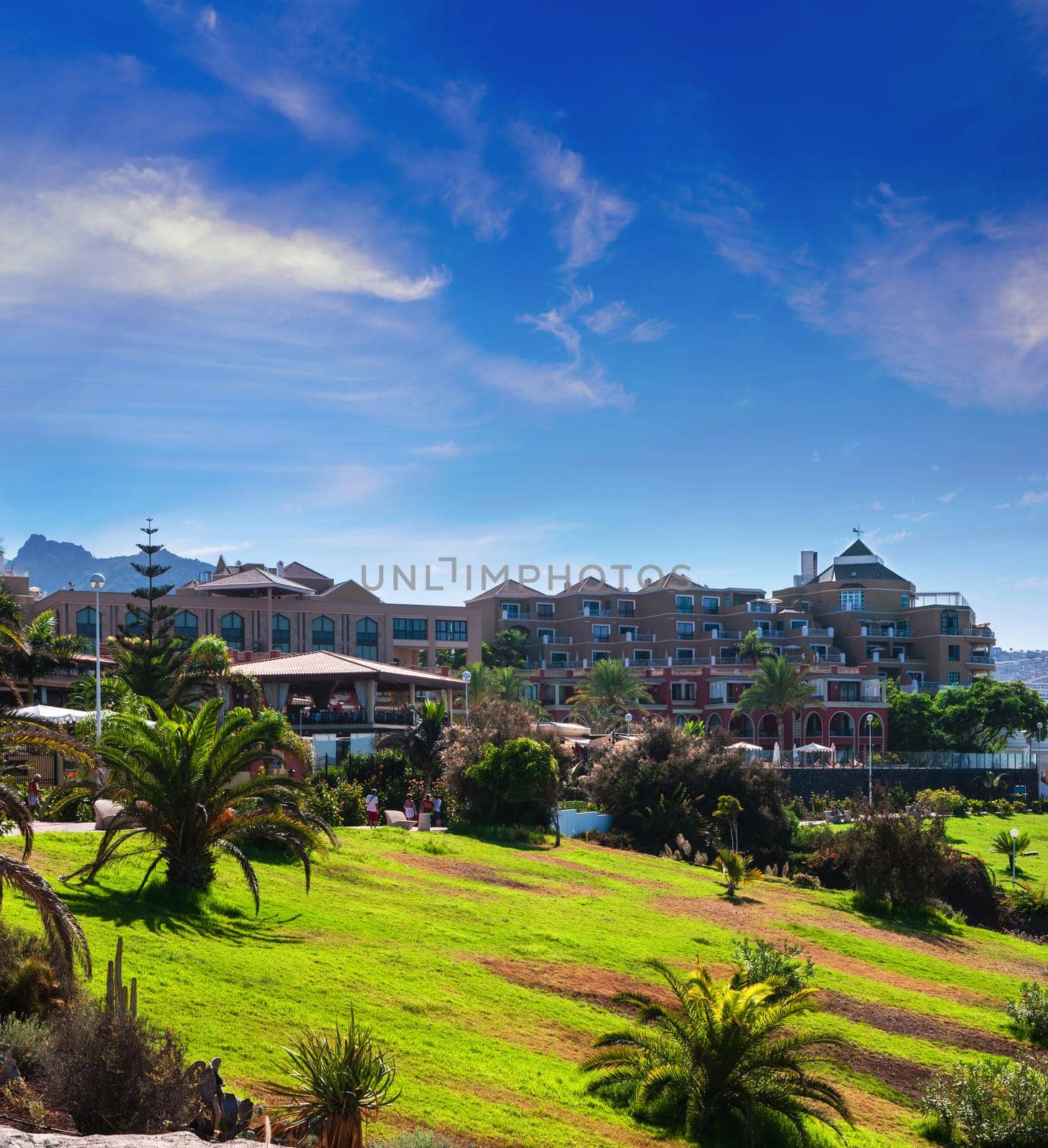 Sunset in Tenerife island, Spain. Tourist Resort