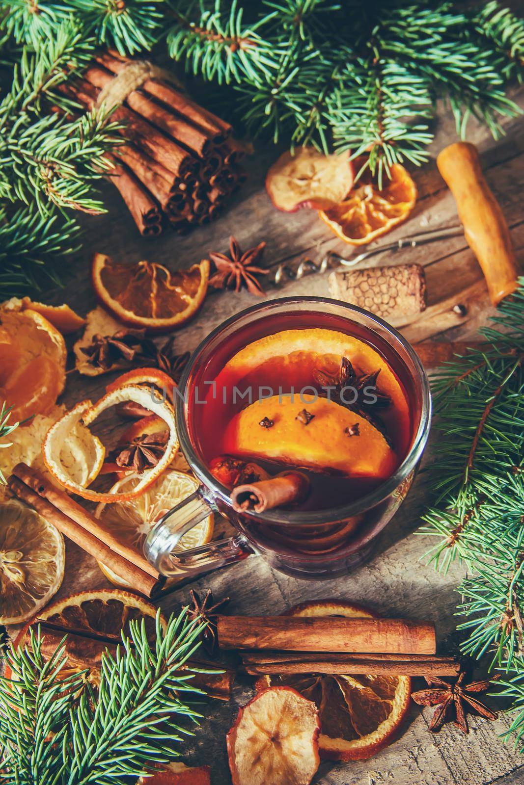 Mulled wine. Selective focus. Food and drink. christmas.