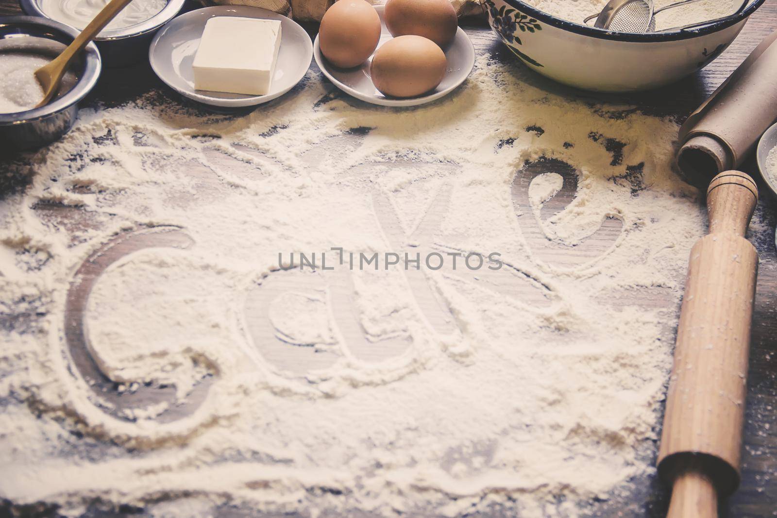 Pastry, cakes, cook their own hands. Selective focus Food