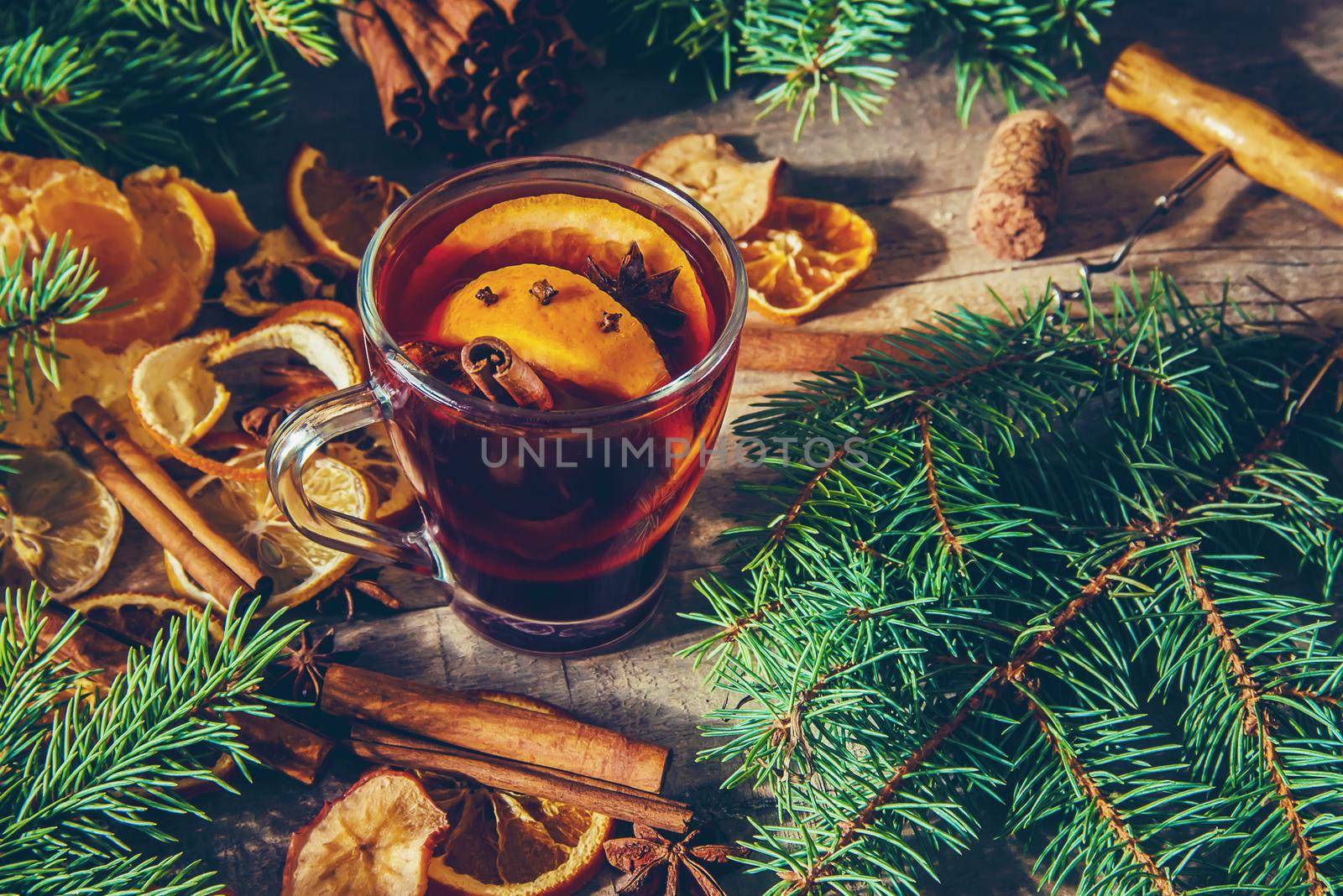 Mulled wine. Selective focus. Food and drink. christmas.