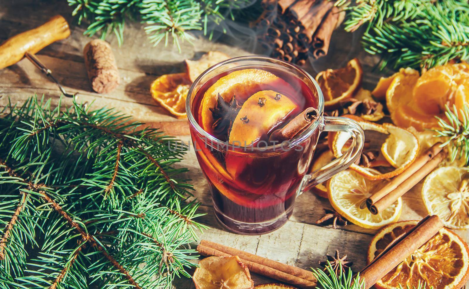 Mulled wine. Selective focus. Food and drink. christmas.