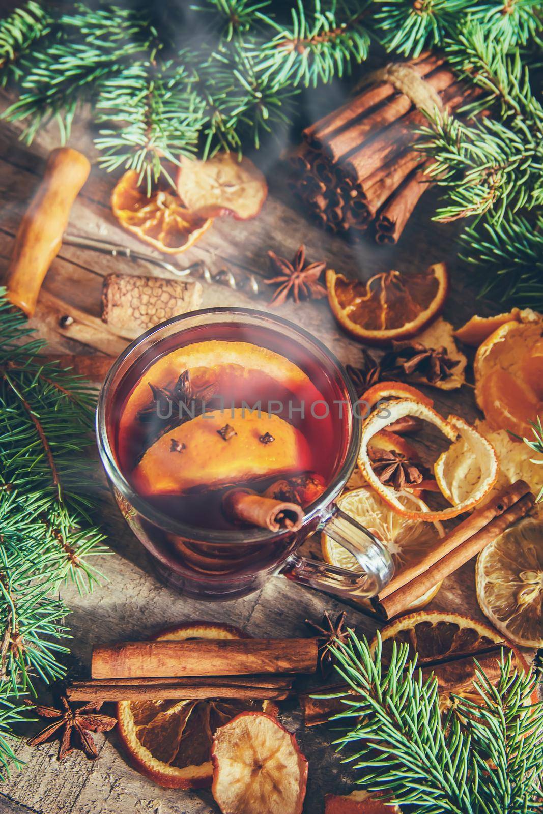 Mulled wine. Selective focus. Food and drink. christmas.