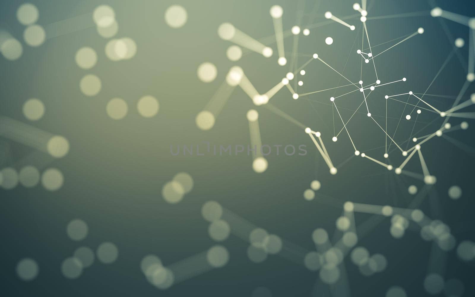 Abstract background. Molecules technology with polygonal shapes, connecting dots and lines. Connection structure. Big data visualization.  by teerawit