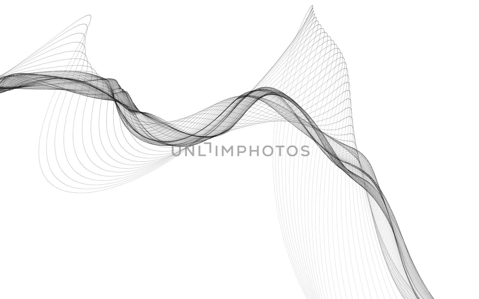 Abstract background with monochrome wave lines on white background.  by teerawit