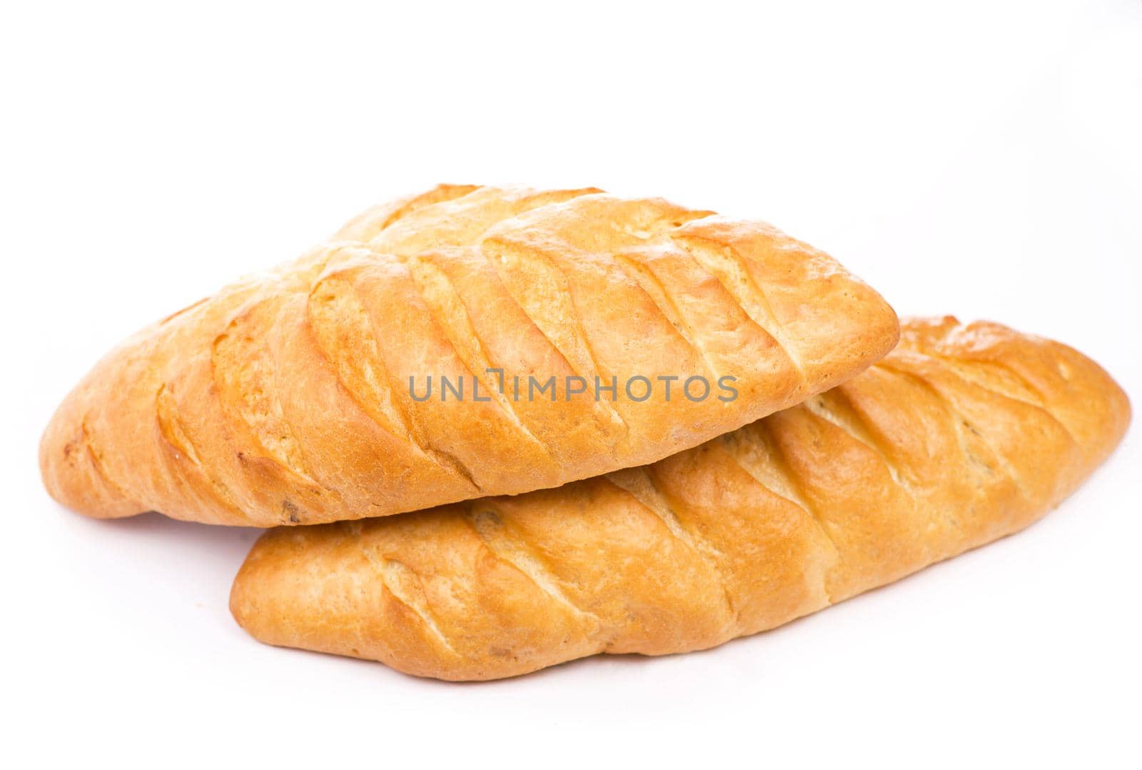 Traditional homemade bread isolated on a white background by aprilphoto