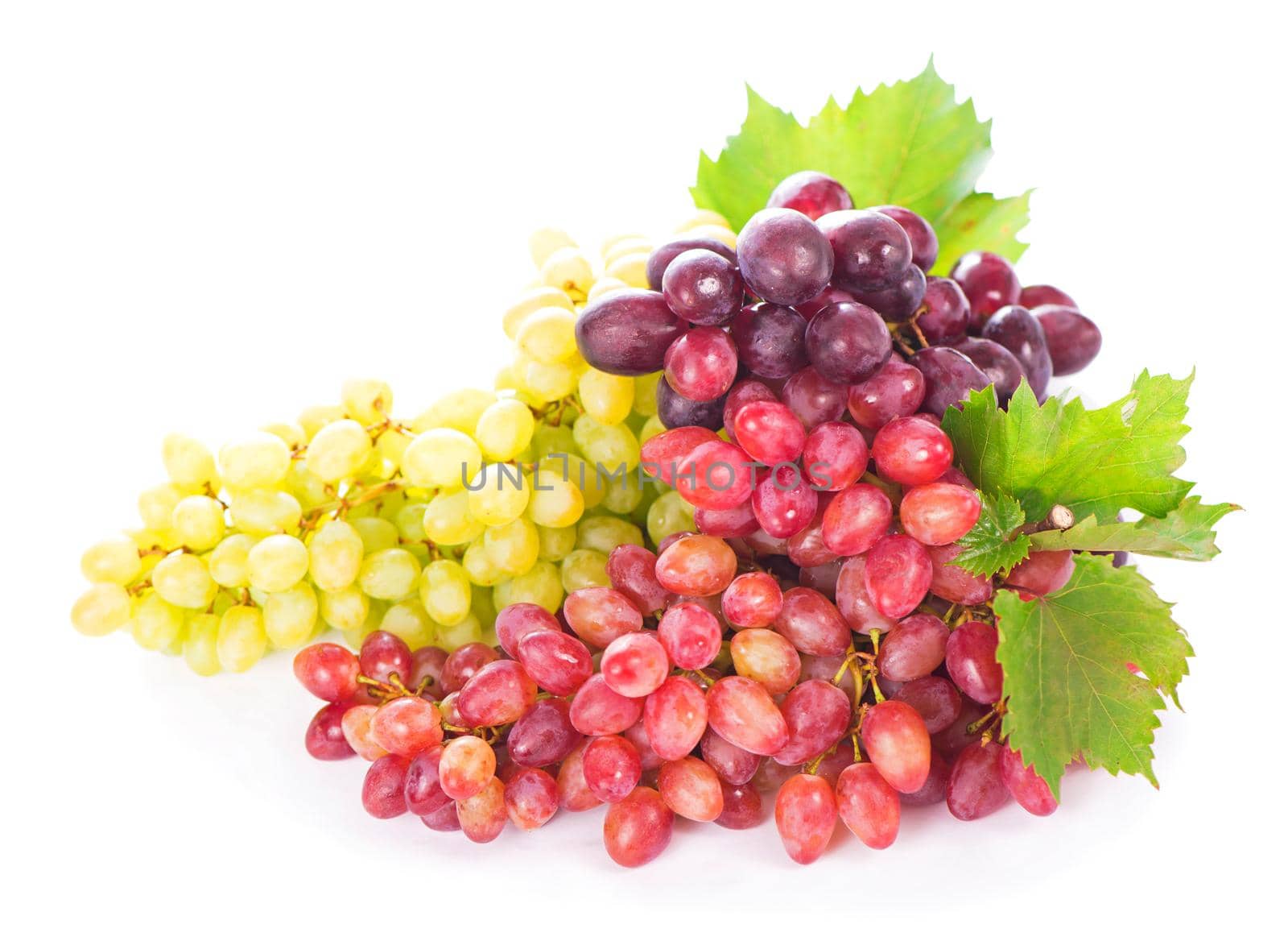 grapes bunch isolated on the white