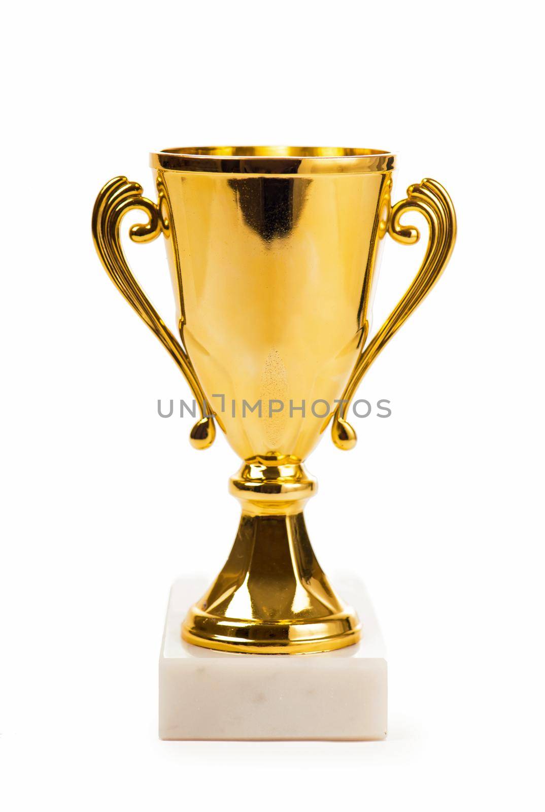 Gold cup isolated on the white background by aprilphoto